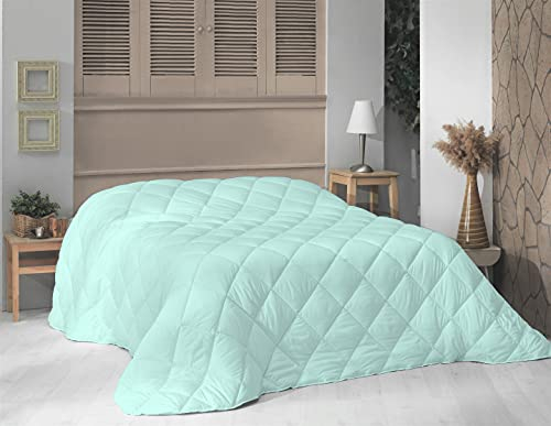 ABAKUHAUS Mikrofaser Down Alternativ Tröster, gebürstet super weich und atmungsaktiv Decke Platz Gesteppte Bettwäsche mit Volltonfarben Dekoration für Master Gästezimmer, 223 x 230 cm, Aqua