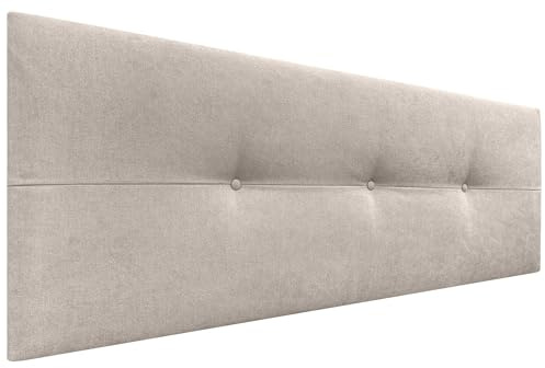 DHOME Kopfteil aus Kunstleder oder Stoff AQUALINE Pro Kopfteil Polsterkopfteil Luxusbett (Stoff Beige, 135cm (Betten 120/135/140))