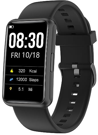 Cloudpoem Orologio Contapassi da Polso per Donna Uomo Bambini Anziani Senza Cellulare Senza APP Orologio Fitness Semplice 1.47 Pollici Activity Tracker Conta Calorie KM Cronometro Impermeabile IP68