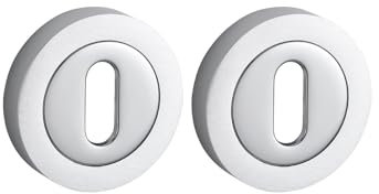 THIRARD - Ensemble de rosaces rondes Arion, Ø50mm, trou de clé, chromé satiné