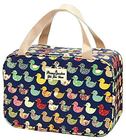 Kulturbeutel Damen Kulturbeutel Große Damen Tragbare Damenkosmetiktasche Reise-Make-up-Tasche wasserdichte tragbare Kosmetiktasche (Farbige Ente)