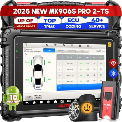 Autel MaxiCOM MK906S PRO2-TS Diagnostic Tool, Full TPMS & ECU Coding | V2.0 Up of MS906 PRO-TS MK906 PRO-TS MS906 PRO MP900TS, 3K+ Bidirectional Scanner, 36+ Service, CAN FD & DoIP, Auto Scan 2.0