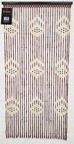 H-LINE Beaded Bamboo Wooden Door Curtain Summer Blind Fly Curtain Screen 180cm x 90cm (Dots)