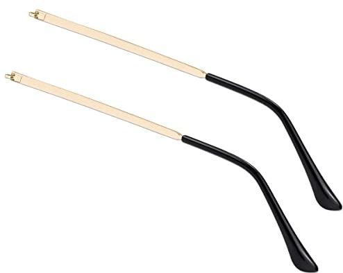 LNQ LUNIQI 1 Paar Metall-Brillen-Ersatzarm, Brillengestell, Ersatzbügel für Sonnenbrillen, universelle Sonnenbrillen, Beine für dünne Metallbrillen, Sonnenbrillen (Gold)