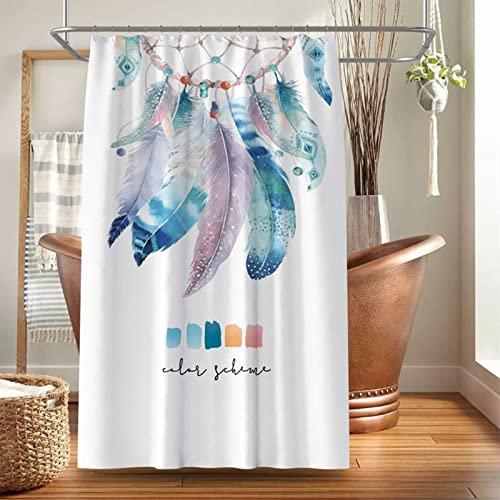 Aotiwe Set di tende da doccia per esterni, tenda da doccia impermeabile per bagno, piumino, in poliestere multicolore 79 x 59 cm