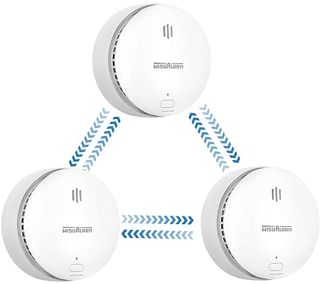 Smoke Alarms for Home Pre-connected,10 Years Battery Life,Interlinked Smoke Alarms, Fire Alarms for Home Scotland Interlinked,Smoke Detector,Compliant with EN14604, CE Certified