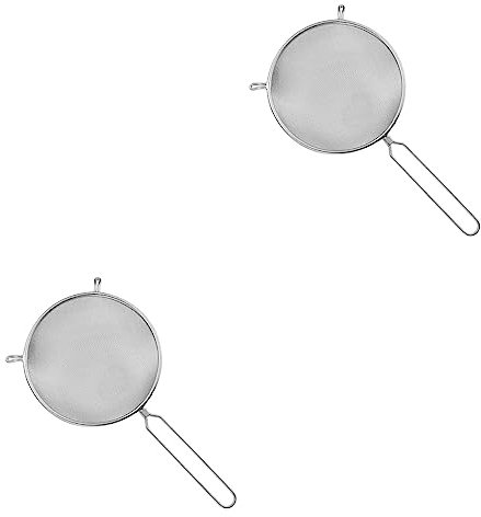 OUSIKA 2 uds colador de malla colador cucharón cucharas de sopa chinas patatas fritas colador skimmer colador cuchara colador de malla fina colador cuchara separador cuchara divisor cocina tamiz frito