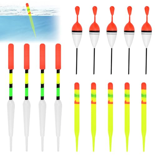 ADERTOS 15 PCS Float and Bobber Tackle Set for Fishing in Stillwater and Running Waters - Mixed Wagglers and Accessory Set