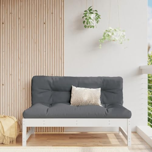 Gecheer Garten-Mittelsofa Sofa Lounge Gartensofa Einzelsofa Gartenmöbel Loungesofa Innenhof Terrasse Weiß 120x80 cm Massivholz Kiefer