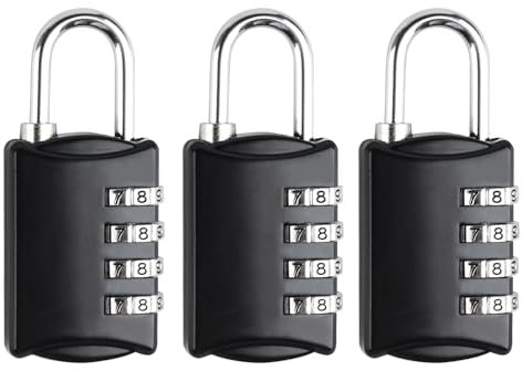 Combination Padlocks, 3 Pcs 4 Digit Locker Padlock, Combination Lock, Small Padlock, Zinc Alloy Outdoor Lockers Security Padlocks for School Gym Locker Gate Door Shed Fence Garage