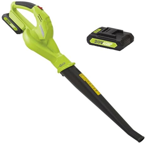 Garden Gear Cordless Leaf Blower 1500mAh Lithium-ion Battery Pack Compact Lightweight 1.76kgs Easy Storage (20v Leaf Blower 2 x Batteries)