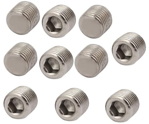 TOP-VIGOR 20Pcs Grub Screw Assortment Set, M6 x 6mm Hex Socket Grub Screw(Flat Point), Threaded Fasteners for Door Handle, Faucet, Light Fixture Home Repairs, Fixtures