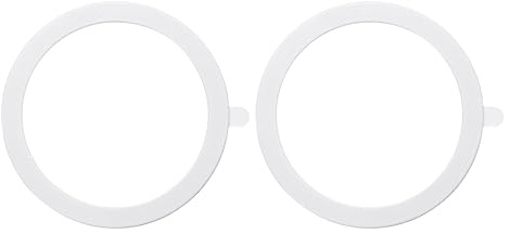 sourcing map Universal Metal Ring Sticker Wireless Magnetic Charger Magnet Ring Stickers 55x0.4mm(ODxT) for Phone Case for All Cellphones, 2 Pack, White