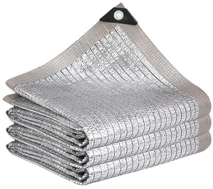 Aluminet – Tissu pare-soleil réfléchissant robuste avec œillets de protection thermique pour serre, fleurs, plantes, terrasse, pelouse, 2 x 4 m