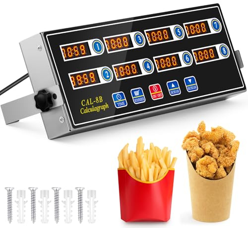 Relaxweex 1 Pack Commercial Digital Kitchen Timer for Cooking, 8 Channel