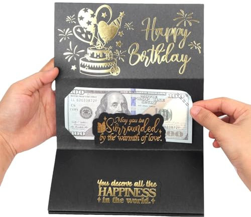 jlceh Birthday Money Holder | Birthday Cash Envelopes - Folding Holiday Money Box Creative Gadget Wallet for Kids Adults, Birthday Celebrations Supplies