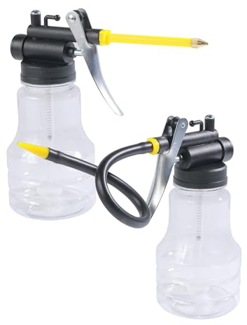 Flaconi Autoöltank mit Pumpe, Ölkanne, Ölspritzkanne, Ölkännchen, Oel Spritzkanne, Ölkanne mit Pumpe, Transparenter Öltank, Ölsprühdose,Geeignet für den Einsatz in Schiffen,Automobilen (2 Pack)