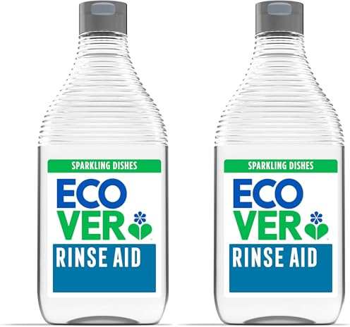 Ecover Dishwasher Rinse Aid, Sparkling Dishes and Quick Drying Action, For The Ultimate Clean, Pack of 2, 450ml