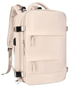 LXHZSY Backpacker Rucksack Handgepäck-Rucksack, Flug, Wandern, wasserdicht, großer Diebstahlschutz, Arbeitsrucksack, Rucksack mit Schuhfach(Beige)