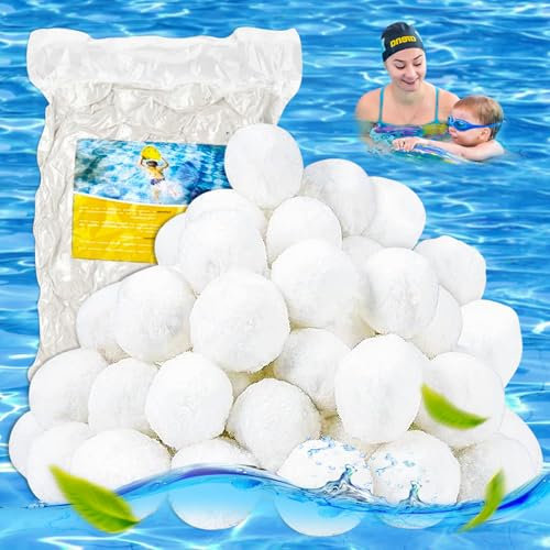 ISparbox Filterbälle Pool, 700g Filterbälle Pool Kann für Sandfilteranlagen, Ersetzt 25kg Filtersand, Wiederverwendbar Filter Balls für Sandfilteranlagen, Pool Filterball für Schwimmbad Filteranlage