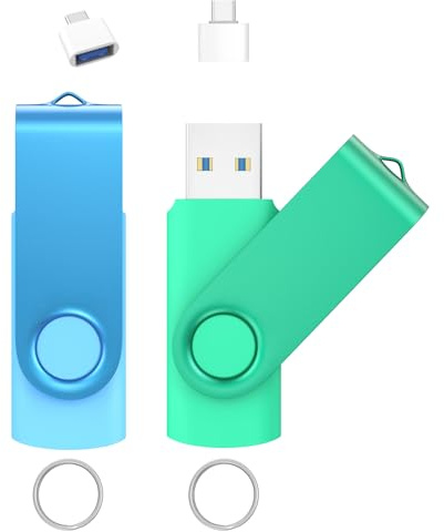 Wooolken usb stick 16GB 3.0 Flash Drives 2 Pack, with USB C Adapter