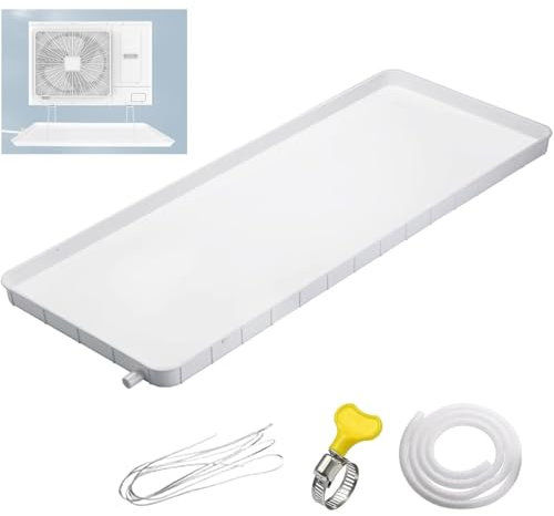 LQYDQSC Plateau de Goutte Blanc for Climatiseur et Plante – Bac de Drainage avec Kit D’évacuation for AC de Fenêtre et Mini Split(3-5p-Hose 200cm)