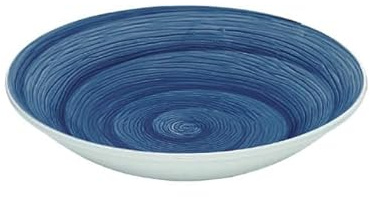 Generico Memento Table Set 6 piatti Fondi 23 cm in ceramica Made in Italy, dipinti a mano (Blu, Fondi)