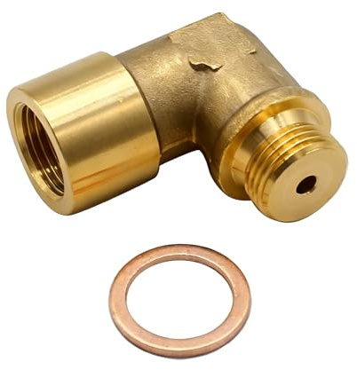 Oxygen Sensor Adapter M18*1.5 Brass with Copper Gasket, O2 Lambda Sensor Spacer Leakproof Seal for Car Decat, Solve Check Engine Light, Fits 45/64(1.8cm) Thread