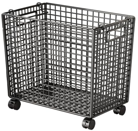 perfk Organizador de juguetes, caja de juguetes portátil con ruedas, decoración del hogar, cesta rodante resistente, baúl de juguetes para niños, sala de, Pequeño