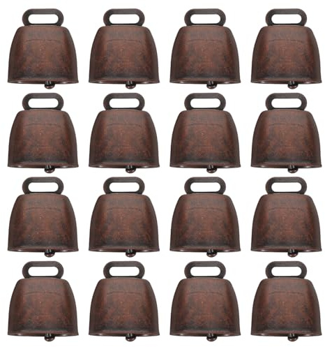 Cabilock Campane Campane Rustiche da Appendere in Ferro 16 Pezzi Design Leggero Suono Chiaro per Animali da Fattoria e Animali Domestici per Decorazione e attività Esterne