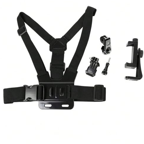 JASOLYI Phone Chest Mount, Chests Mount Harness Chesty Strap, Action Camera Chest Mounts Harness Strap Compatible with Most Cell Phones Action Cameras