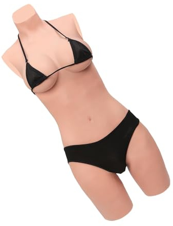 KUMIHO Silikon Brüste 3 Point Bodysuit Künstliche Brüste Brustprothesen für Transgender Crossdresser D Cup Plus Elfenbeinweiß