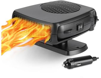 Leaflai 12V Autoheizung 150W Tragbarer Auto-heizung Anti-Beschlag-Autoheizkörper Dieser Steckdosen-Zigarettenanzünder, 2-in-1-Heiz-/Kühl-Windschutzscheibenheizungsventilator