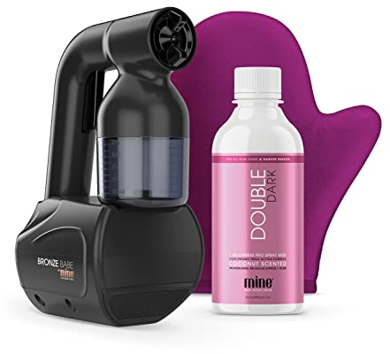 MineTan Bronze Babe - Kit Personal de Bronceado en Aerosol Negro - Máquina Portátil para Bronceado en Casa Con Solución