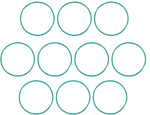 sourcing map 10St Fluorkautschuk O-Ringe FKM Dichtung für Maschinen Rohrleitung 56mm AD 52,2mm ID 1,9mm Breite Grün