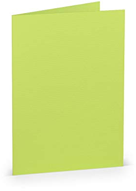PAPERADO 25 Faltkarten DIN B6 - Maigrün gerippt Hell-Grün Gelbgrün - 220 g/m² - 12 x 16,9 cm - Blanko Doppelkarten Klappkarten Basteln Einladungskarten