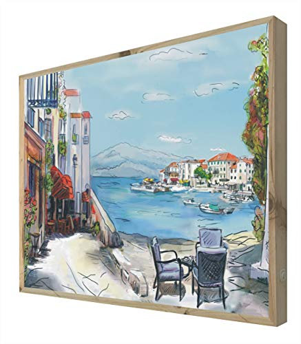 Cartel de Madera con Luz Leds Ciudad con Playa