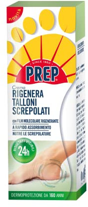 Prep, Crema Rigenera Talloni, Crema Idratante per Talloni Screpolati, Ammorbidisce e Nutre la Pelle, a Base di Burro di Karitè, Pantenolo e Vitamina E, Assorbimento Rapido, Formato 75 ml