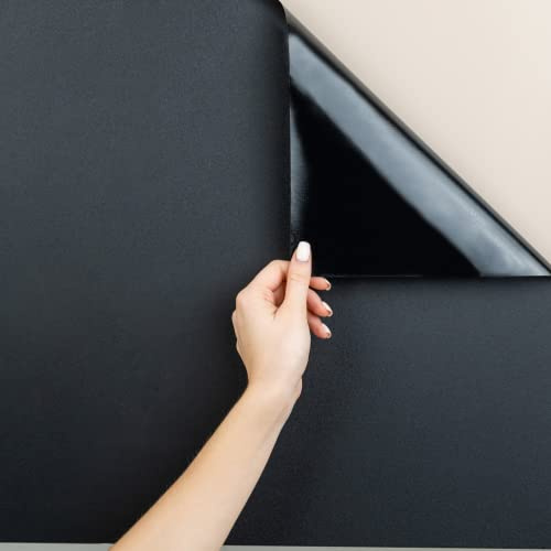 MARAPON® Klebefolie für Möbel in Schwarz [75x200 cm] Möbelfolie - Unicolor selbstklebende Folie in Matt für Küche, Wohnzimmer, Kinderzimmer und alle glatten Oberflächen - ohne Weichmacher