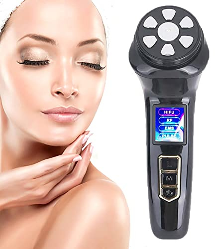 Máquina de Belleza de Estiramiento Facial HIFU Dispositivo de Belleza Ultrasónico RF 4 en 1 Estiramiento de la Piel Eliminación de Arrugas Antienvejecimiento Cuidado EMS Instrumento de Belleza