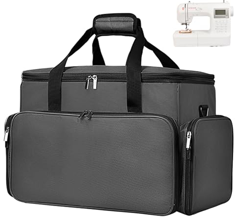 Horsande Sewing Machine Bag, Sewing Machine Case for Sewing Machine Accessories, Sewing Machine Carry Bag for Sewing Kits, Sewing Machine Storage Bag for Sewing Tools(Bag Only), Grey