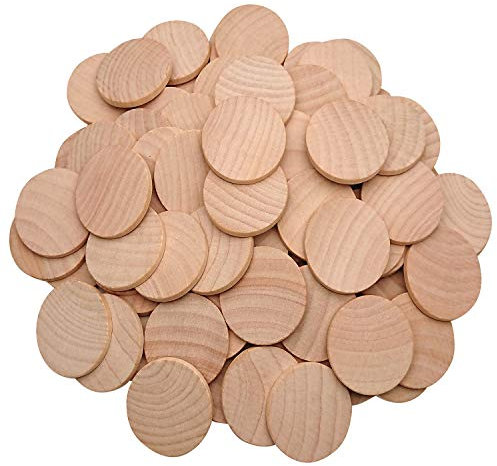 2 Inch Natural Wood Slices Unfinished Round Wood Coins for DIY Arts & Crafts Projects, 60 per Pack