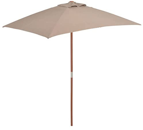 homiuse Ombrellone da Esterni con Palo in Legno 2x3 m Grigio Talpa Ombrellone Spiggia Ombrellone Decentrato Ombrellone Da Balcone Ombrellone Da Giardino Ombrellone Mare Ombrellone Da Esterno
