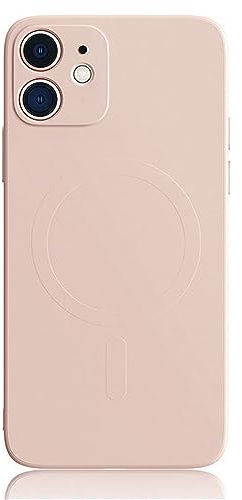 Mixroom - Custodia Cover per iPhone 12 Mini in TPU Silicone Morbido Compatibile con MagSafe Accessori con Cerchio Magnetico Integrato Rosa