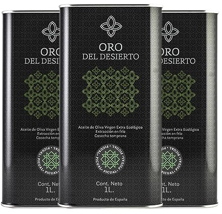Aceite Oro del Desierto Picual Lata Especial 1 L (Caja de 3 Lata Especial de 1 L)