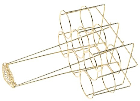 Alipis Metal Alloy Beer Bottle Carrier Crate Handle Small Gold Portable Beer Basket for Bbq and Outdoor Use