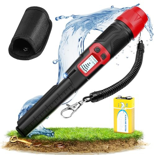 KAIWEETS Metalldetektor-Pinpointer, 360° IP68 Wasserdichter Hand-Golddetektor mit LCD-Bildschirm, 3 Alarmmodi Metalldetektor für Kinder und Erwachsene, Innovative Interferenzunterdrückung für Gold