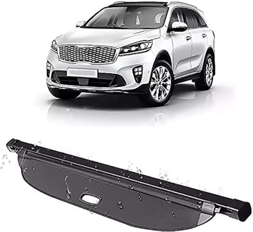 KEAAN Auto Einziehbar Laderaumabdeckung Kofferraumabdeckung für Kia Sorento 2016 2017 2018 2019, Ausziehbar Kofferraum Schutz Abdeckung Rollo Auto Frachtabdeckungen Ersatz Zubehör