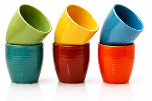 Juego de 6 tazas de café tradicionales hechas a mano de Kulhar Kulhad Chai Tea Cantaritos con acabado brillante, arcilla, terracota, estudio artesanal, cerámica, barro, marrón, apto para alimentos,