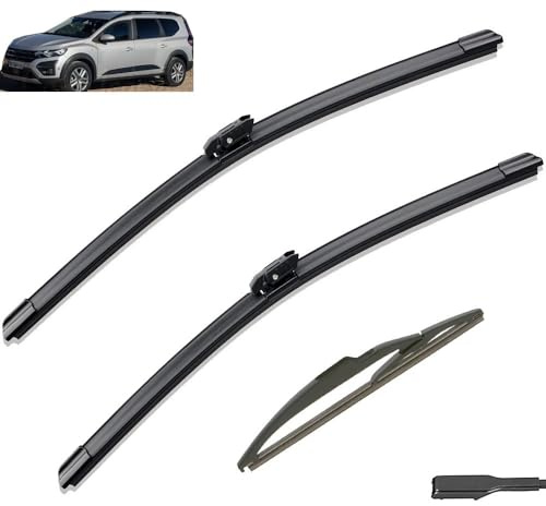 Balais d'essuie-glace avant et arrière compatible avec Dacia Jogger 2021 2022 2023 2024, pare-brise hybride, accessoires de voiture